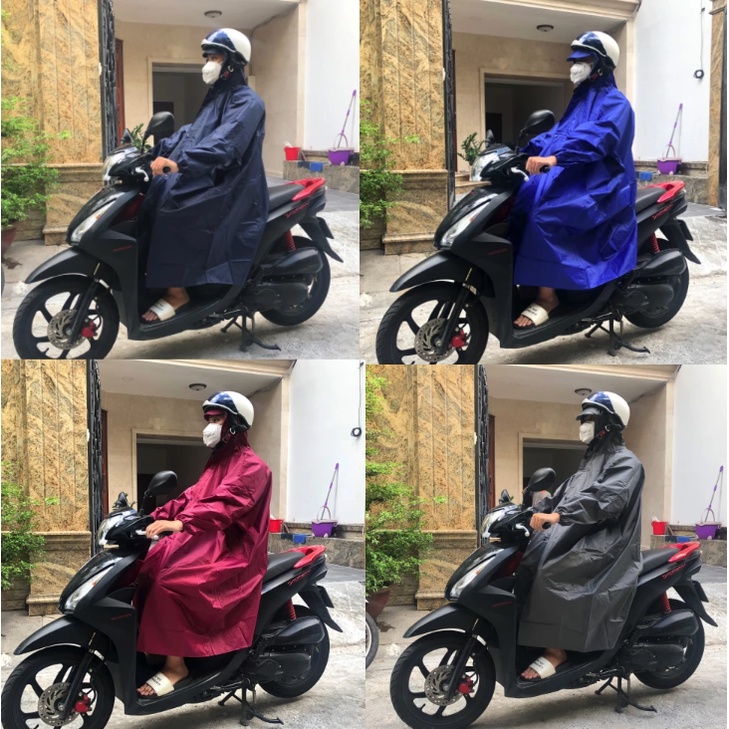 Áo mưa đi xe máy vảy cá vải dù có dây kéo phía trước, chất vải xịn không thấm nước, Kiều Tân Nhiên