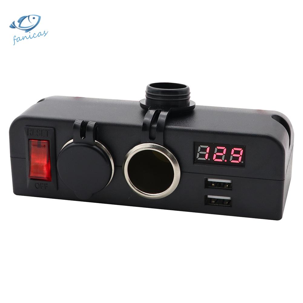 Vôn Kế Sạc USB Trên Xe Hơi Kèm Công Tắc Bật Lửa Và Dây