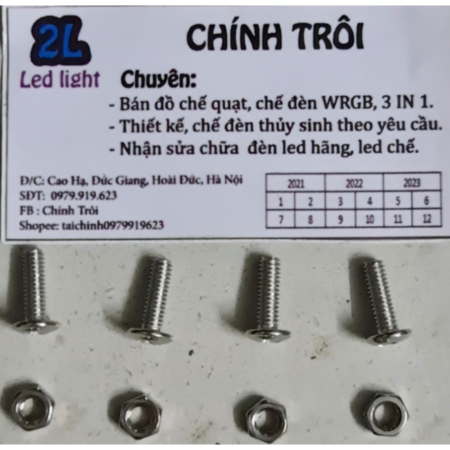 Ốc bắt quạt tản nhiệt m4 dài 12