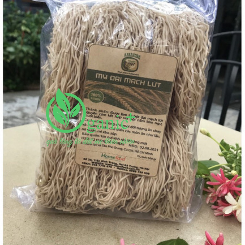 Mì lứt Homefood 500gram, mì thực dưỡng eatclean, mì ăn chay không chiên