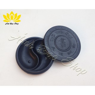 Nghiên nhựa tròn âm dương đựng mực