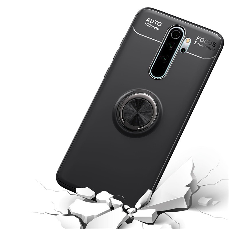 Ốp Điện Thoại Silicon Dẻo Kèm Giá Đỡ Nhẫn Từ Tính Gắn Xe Hơi Cho Xiaomi Redmi Note 9 8 7 6 Pro Max 9s 7s