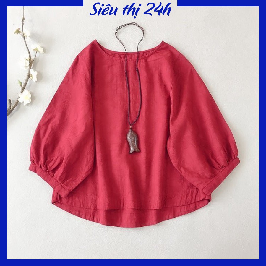 Áo đũi nữ, áo kiểu nữ bigsize, chất liệu Đũi tơ mềm mát, form vừa xinh Siêu thị 24 giờ AKH.46 | BigBuy360 - bigbuy360.vn