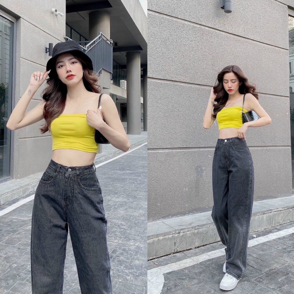 Quần Jeans Baggy Lưng Cao Ống Suông, Quần Jeans Baggy Nữ Ống Rộng, Quần Jeans Baggy Nữ Cạp Cao Ống Rộng