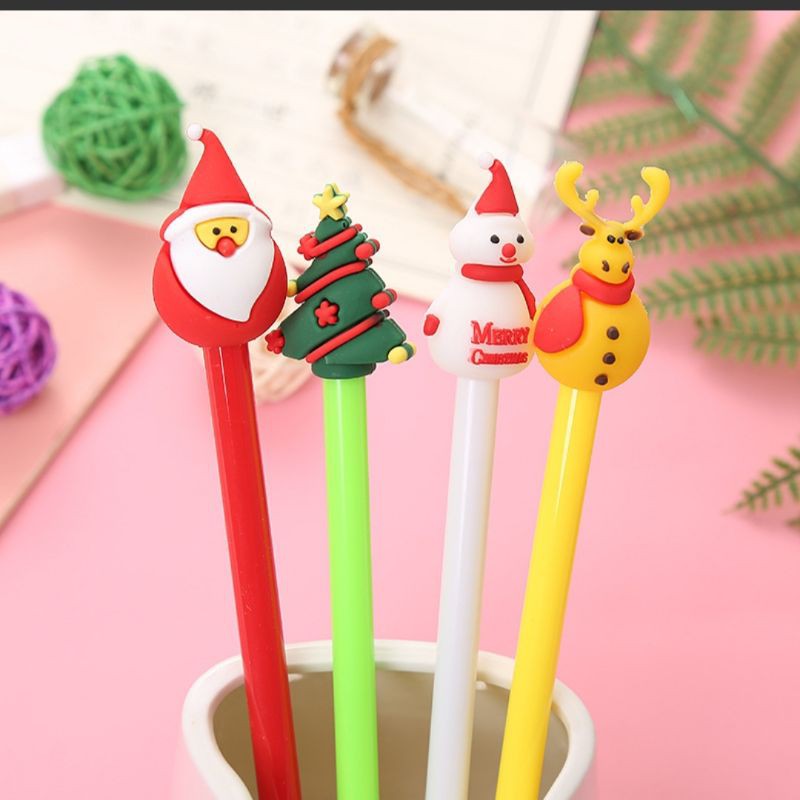 Mix 20 Bút Noel mực Tím, Xanh, Đen loại đẹp_Quà Tặng Noel Giáng Sinh