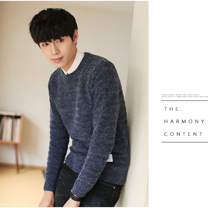 Áo len dệt kim cổ tròn dày mặc ấm - Mã số: AL1702