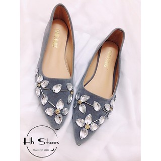 GIÀY BÚP BÊ MŨI NHỌN ĐÍNH ĐÁ SIÊU LONG LANH [100% ảnh thật]