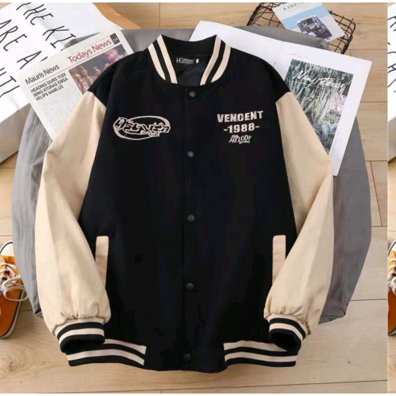 Áo Khoác Bomber Nữ - Áo Khoác Dù Bóng Chày In Chữ Vencent 1988 Thời Trang Z2 STore