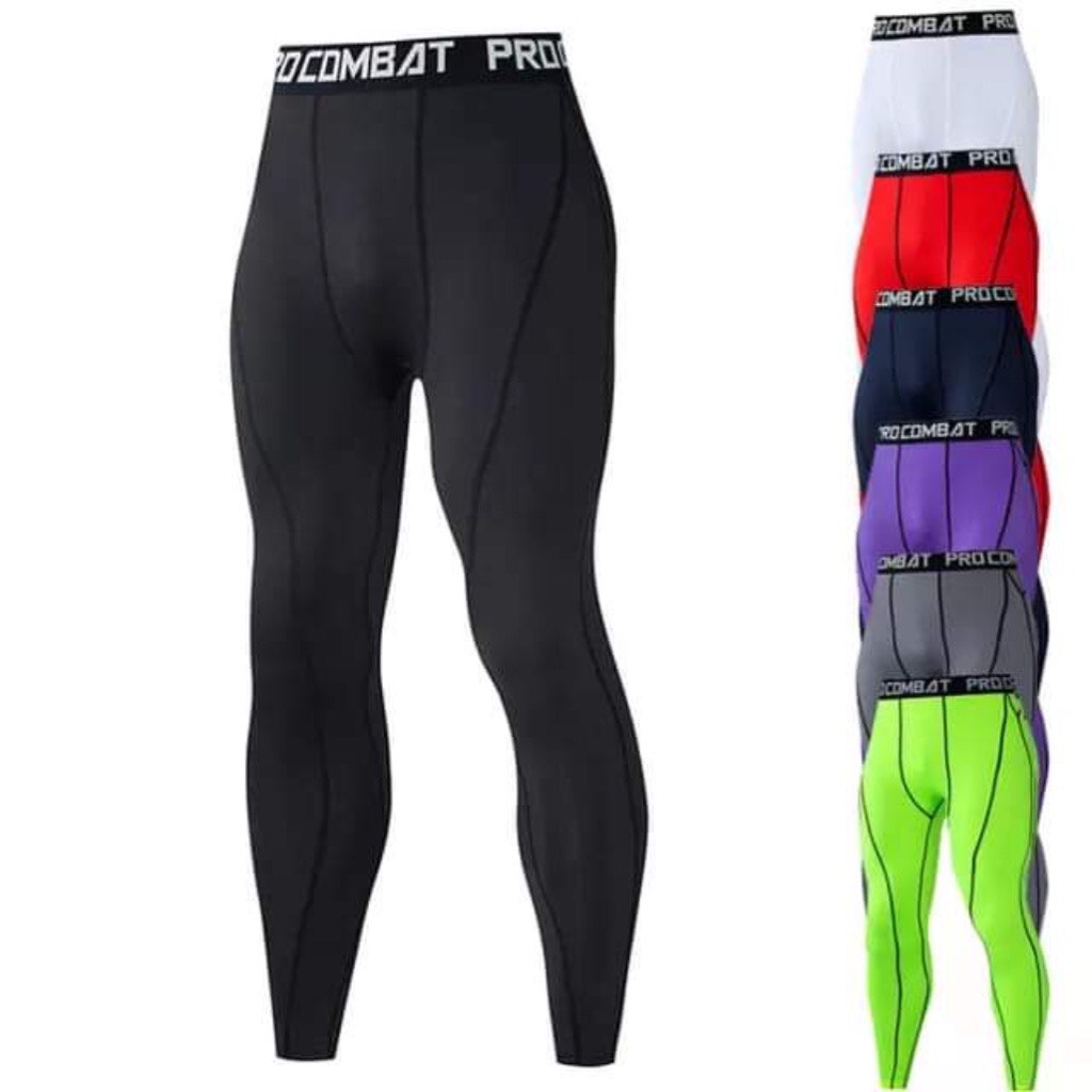 QUẦN GIỮ NHIỆT COMBAT PRO LEGGING TẬP GYM NAM DÁNG DÀI MÀU ĐEN - M-BODY SPORT