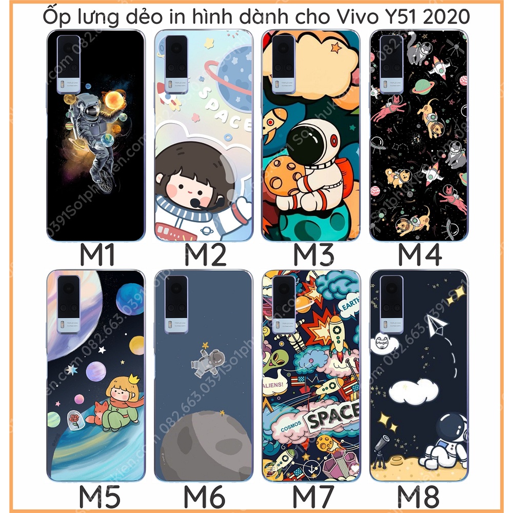 Ốp lưng dẻo in hình vivo y51 2020 vivo y53s 4g vivo y33 hình phi hành gia, vũ trụ dễ thương