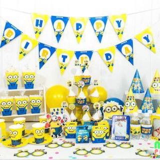 Set trang trí bàn tiệc chủ đề minion