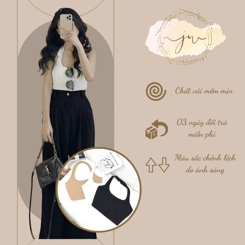 Áo croptop cổ yếm hở lưng cho nàng năng động