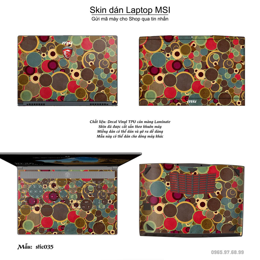 Skin dán Laptop MSI in hình Hoa văn sticker _nhiều mẫu 6 (inbox mã máy cho Shop)