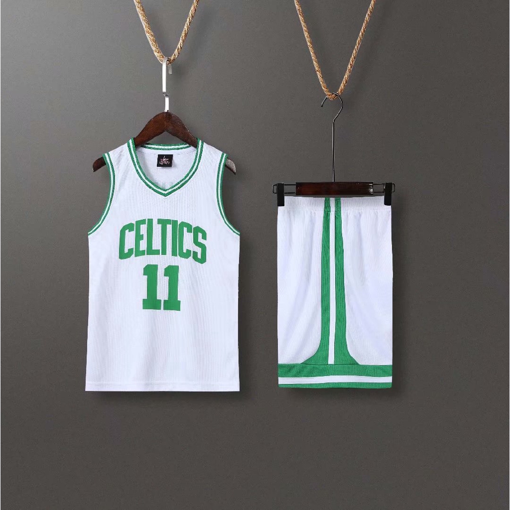 [Cung cấp]Đồng phục bóng rổ Celtic mới phù hợp với mẫu giáo trang phục trẻ em quần áo trẻ em ngày biểu diễn
