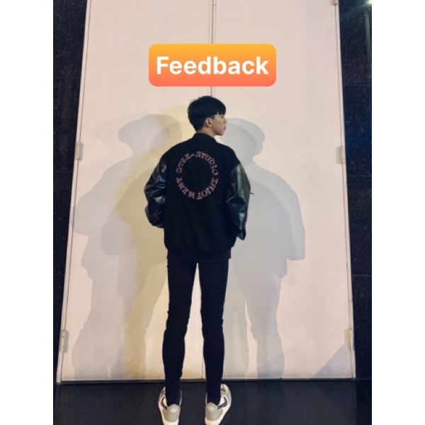 ÁO BOMBER KAKI PHỐI TAY DA CHỮ A FORM UNISEX NAM NỮ