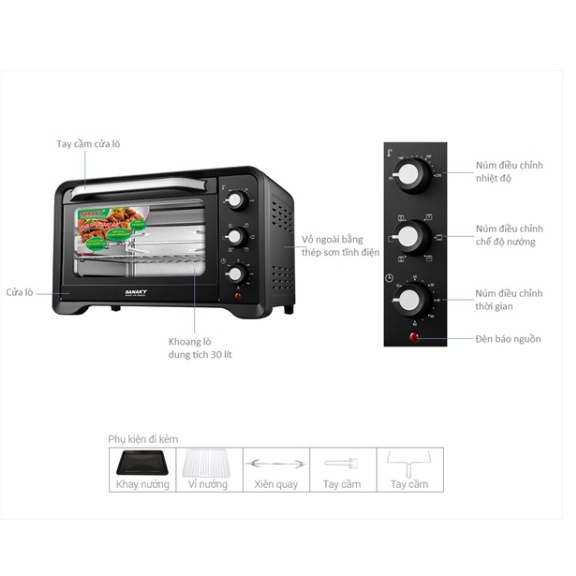 Lò nướng SANAKY 30 lít VH-309S2D