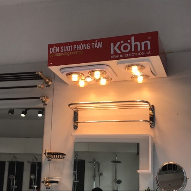 Đèn Sưởi nhà tắm Âm Trần 2 Bóng KohnBraun