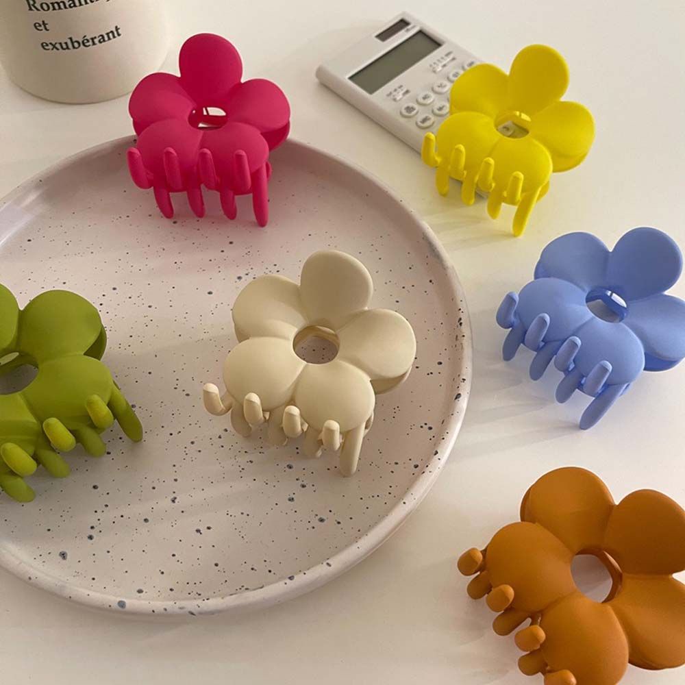 Kẹp tóc nhựa resin hình bông hoa/hình học nhiều màu sắc thanh lịch phong cách Hàn Quốc cho nữ