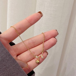 vòng cổ Mặt Hoa Hồng Đính Đá Zircon Phong Cách Hàn Quốc
