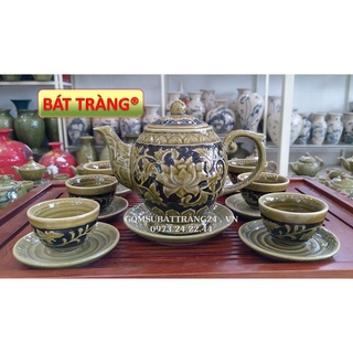 Ấm trà cao cấp bộ trà bát tràng giả cổ ấm chén sứ giá rẻ