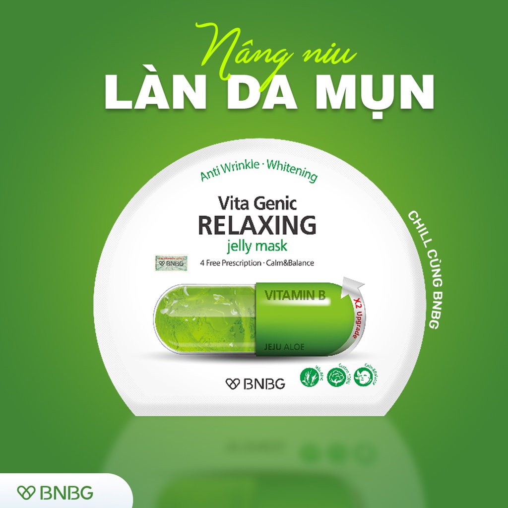 Mặt Nạ BNBG [Miếng Lẻ] Vita Genic Relaxing Jelly Mask Vitamin B Hỗ Trợ Phục Hồi Da Hư Tổn 30ml [NHẬP KHẨU CHÍNH HÃNG]