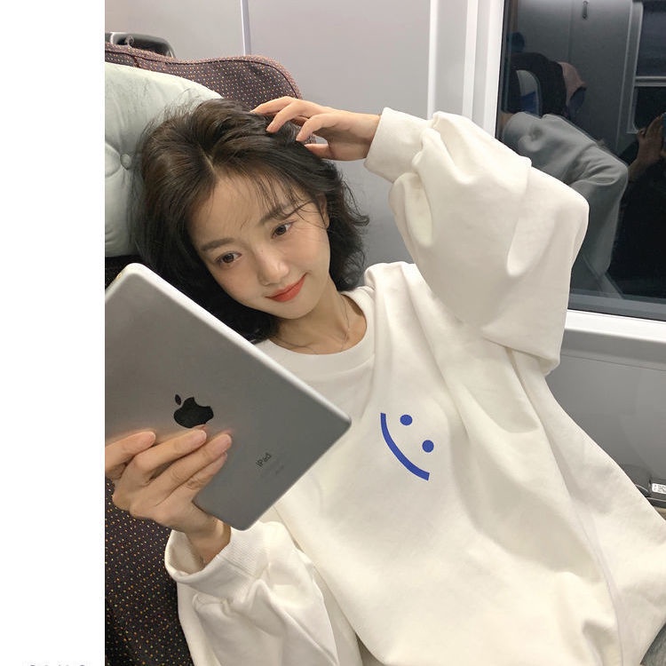 Áo Sweater Tay Dài Cổ Tròn In Họa Tiết Phong Cách Hàn Quốc Thời Trang Xuân Thu Cho Nữ | BigBuy360 - bigbuy360.vn