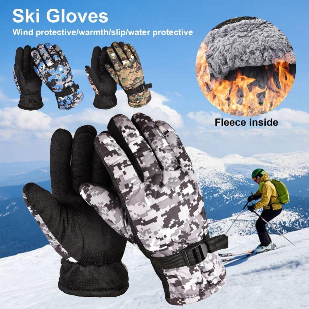 1 Đôi Găng Tay Giữ Ấm Chống Gió Chống Trượt Chống Nước Có Thể Điều Chỉnh Unisex Thích Hợp Khi Lái Xe / Chạy