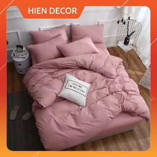 Bộ 4 món vỏ chăn ga gối Cotton Poly trơn, nhiều màu cao cấp, miễn phí bo chun