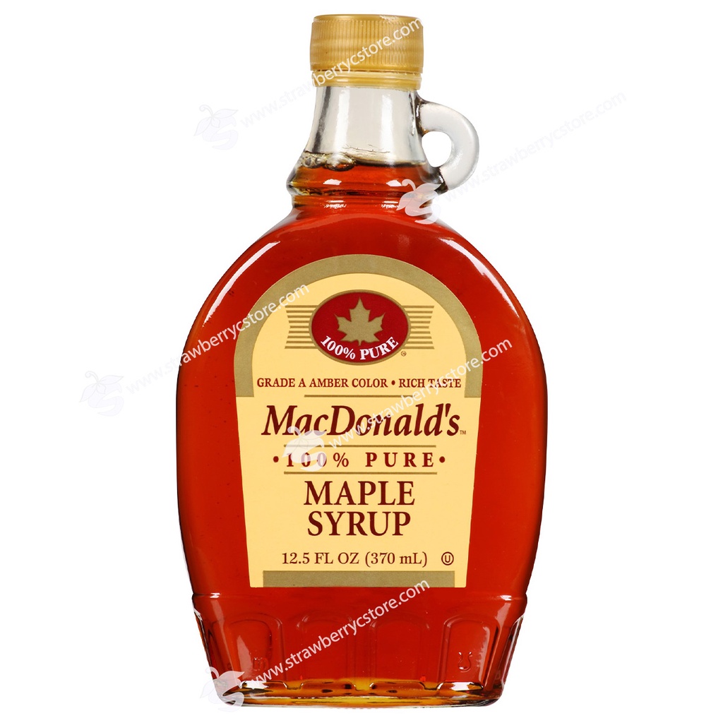 Siro Cây Lá Phong MacDonald’s Grade A Amber Color, Rich Taste 100% Pure Maple Syrup, Chai 370 mL (12.5 Fl. Oz.)