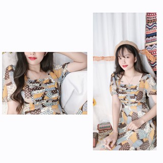 Đầm voan xoè xếp ly ngực