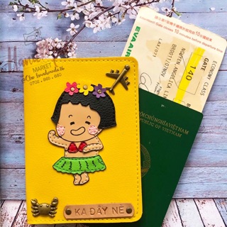 Vỏ hộ chiếu MiM - bé gái- bao da hộ chiếu, cô gái passport cover