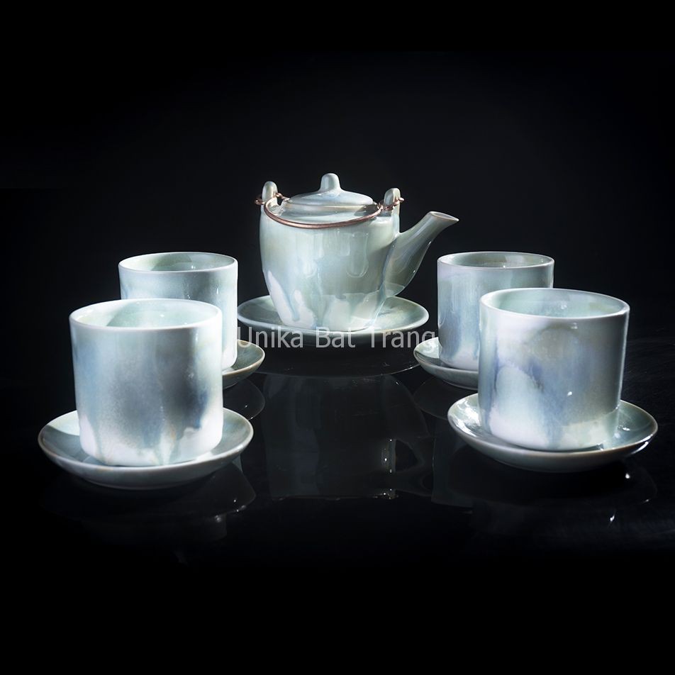 Bộ Ấm Chè Lục Giác Men Ngọc Trai - Bộ Ấm Trà Men Ngọc Trai Cực Kỳ Đẳng Cấp - Gốm Sứ Bát Tràng