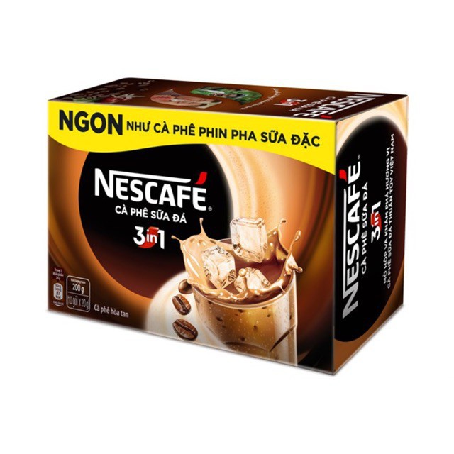 CÀ PHÊ SỮA ĐÁ NESCAFE 3IN1 200G 10 GÓI DATE 2021