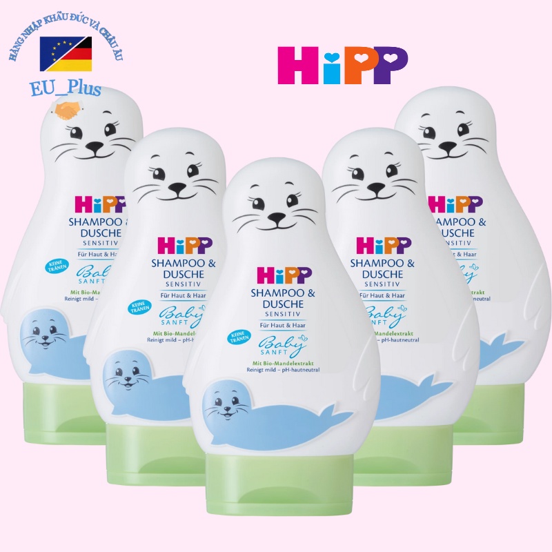 Sữa tắm gội cho bé HIPP Shampoo &amp; Dusche 200ml - Nội địa Đức cho trẻ sơ sinh