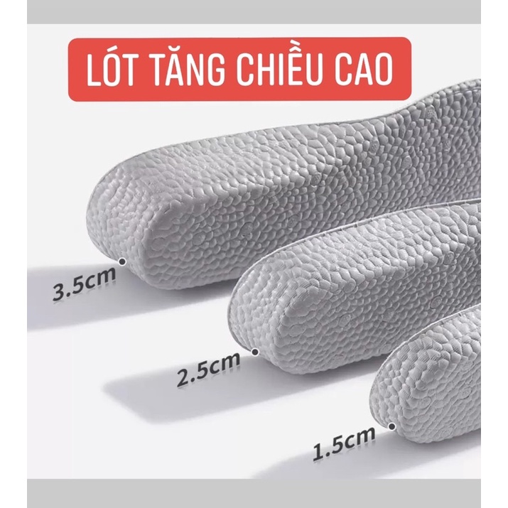 Cặp Lót Tăng Chiều Cao Cho Nam cho Nữ,Loại 1- Nhiều Nấc 1,5cm/2,5cm/3,5cm