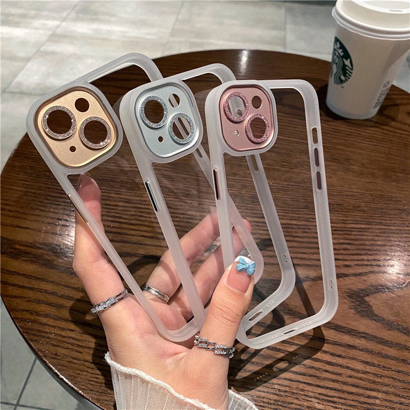 Ốp Điện Thoại Trong Suốt Mạ Điện Lấp Lánh Cho IPhone 11 12 13 Pro Max