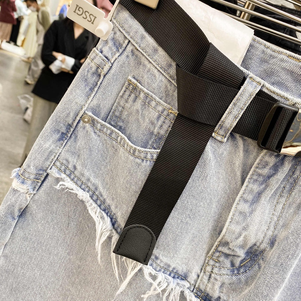 Chân váy chữ A JSC denim lưng cao dáng ôm không thắt lưng phong cách Hong Kong dành cho nữ