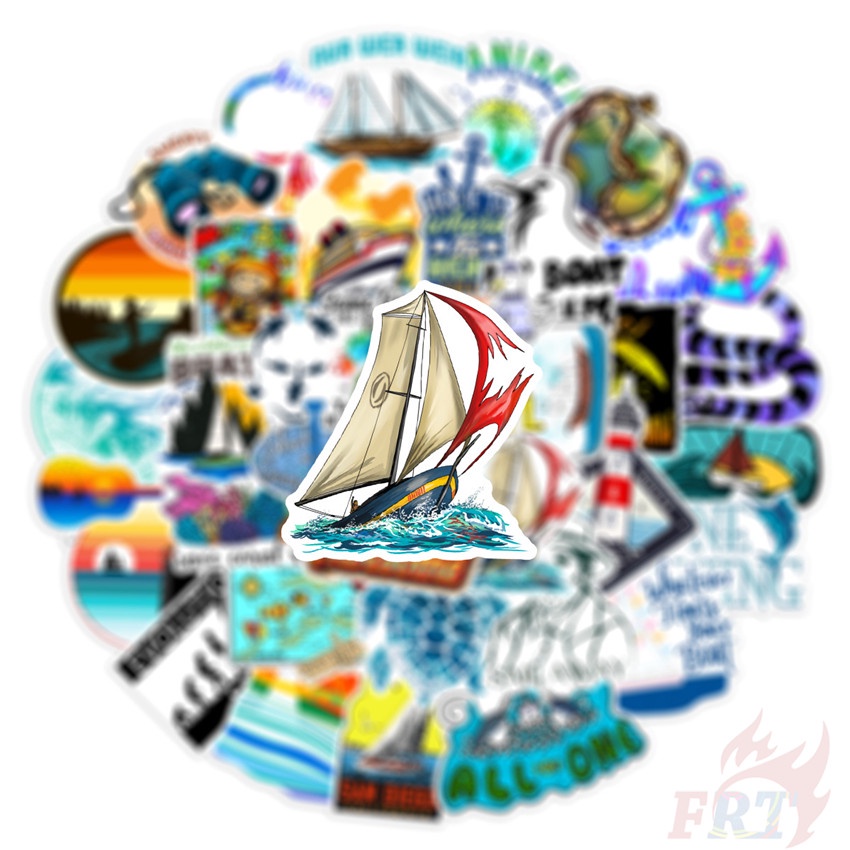 ❉ Nghệ thuật Nautical Art. Hình Dán Phiên Bản Expeditions Series 01 ❉ Bộ 50 Hình Dán Dùng Trang Trí Vali Laptop Ván Trượt DIY