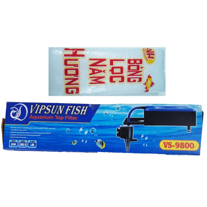 VIPSUN VS-9800 - Máy Bơm Lọc Nước Cho Hồ Cá Cảnh Kèm Hộp Lọc