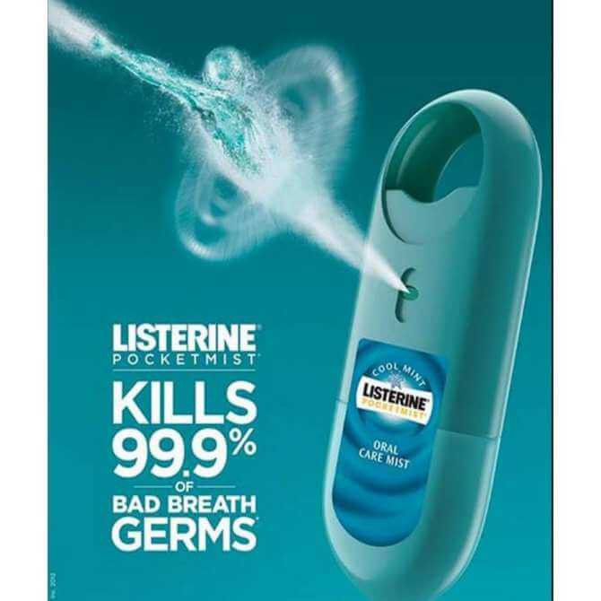 Xịt và ngậm thơm miệng Listerine Cool Mint nhập khẩu từ USA