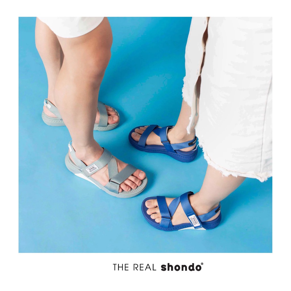 Giày Sandals SHONDO F7 Racing đế xám phối trắng quai xám F7R2121