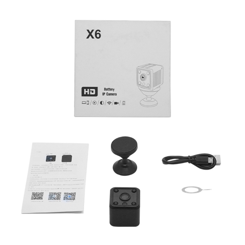 Camera Mini X6 WIFI Hồng Ngoại 1080P Hỗ Trợ Tầm Nhìn Ban Đêm 155° Máy Quay Góc Rộng Điều Khiển Từ Xa