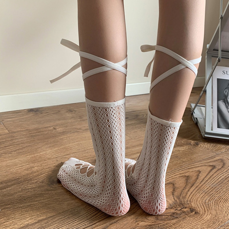 Đôi Vớ Ren Đan Dây Chéo Phong Cách Lolita Nhật Bản Dành Cho Nữ