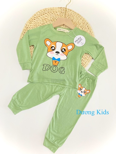 Bộ dài tay Minky Mom chất thun lạnh họa tiết (Cừu-Gấu) cực đẹp cho bé từ (6-18kg)