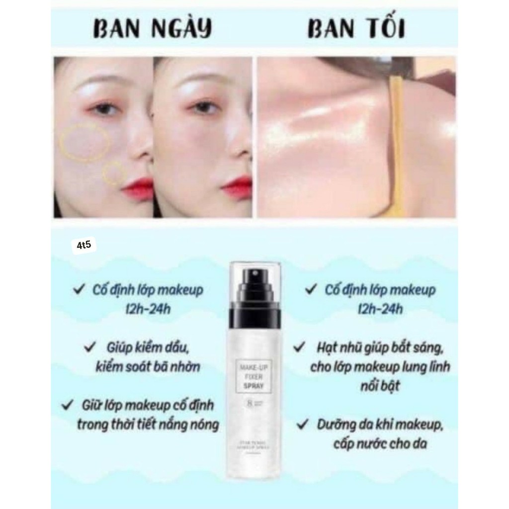 Khóa lớp Trang Điểm dạng xịt, Kiểm Soát Dầu Giữ lớp make-up cố định mịn màng trong thời tiết nắng nóng suốt 24h | BigBuy360 - bigbuy360.vn