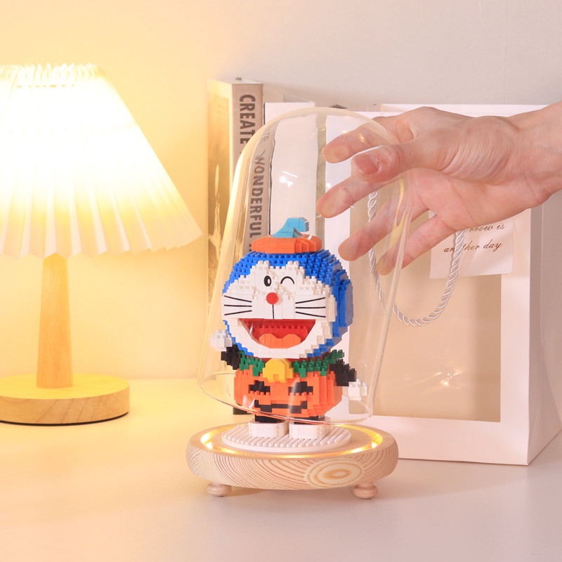 Đồ chơi lắp ráp mô hình nano 3d mèo máy doraemon halloween chính hãng - ảnh sản phẩm 4