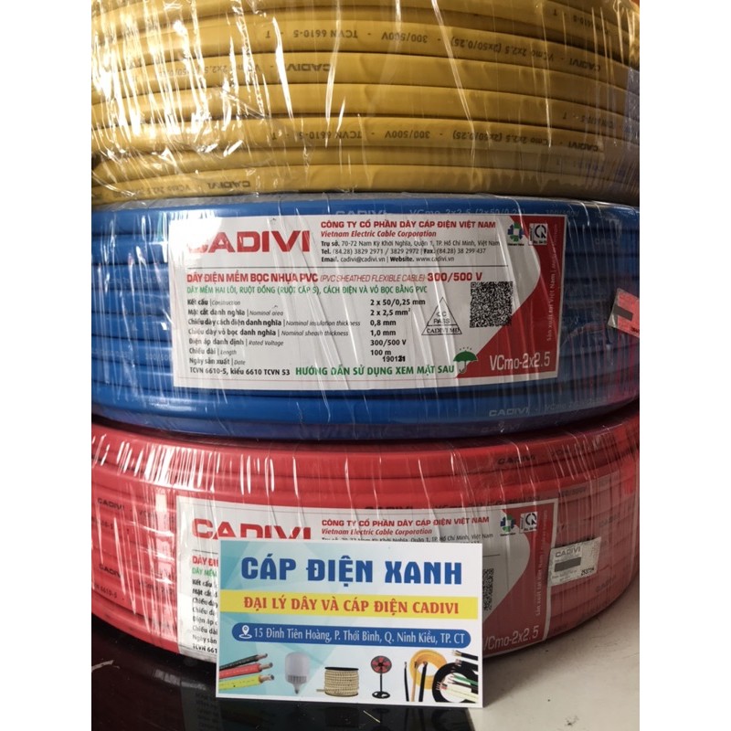 (Giá Sốc) (Bán lẻ theo mét) Dây Điện Đôi 2 Lớp Vỏ VCMO Cadivi 2x1.5 - 2x2.5 - 2x4 - 2x6 Hàng Chính Hãng