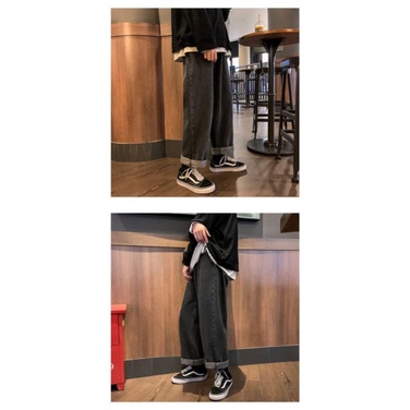 QUẦN JEANS ỐNG RỘNG -TAN -DÁNG SUÔNG PHONG CÁCH HÀN QUỐC-QJT1-THỜI TRANG UNISEX-có size Nam Nữ dể phối đồ xịn màu xám