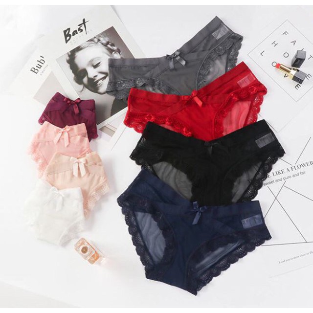 SỈ LỐ 10 QUẦN REN LƯỚI CẠP CHÉO NƠ #5779 | BigBuy360 - bigbuy360.vn