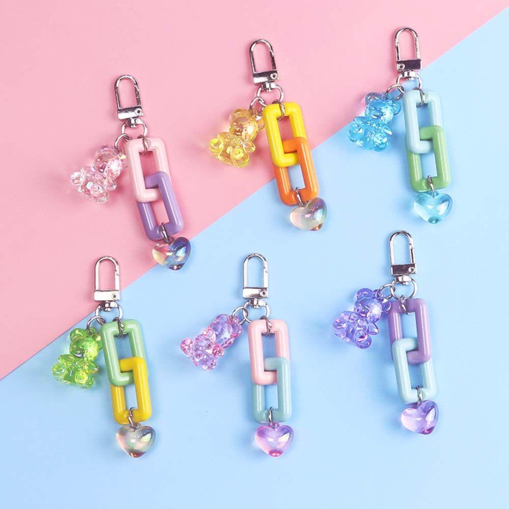 Móc Chìa Khóa Xe Hơi Hình Gấu Hoạt Hình Dễ Thương